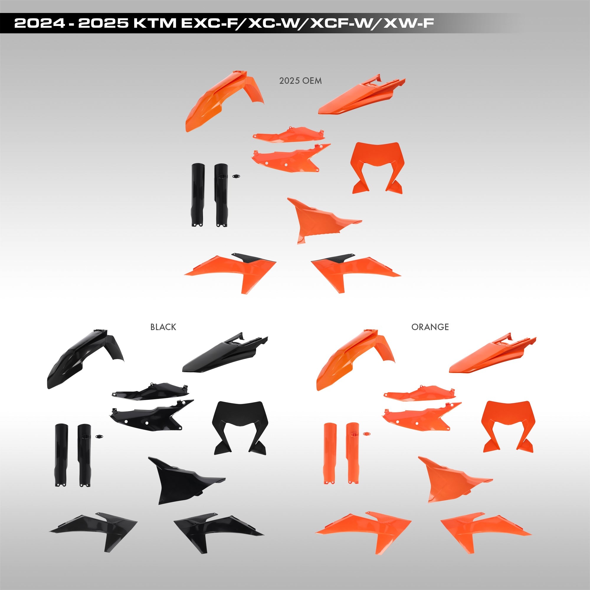 ACERBIS - FULL PLASTIC KIT - 2024–2025 KTM EXC-F, XC-W, XCF-W, XW-F